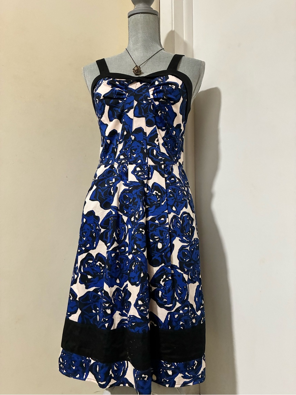 Richard Chai for Target Blue and Black Floral Midi Dress